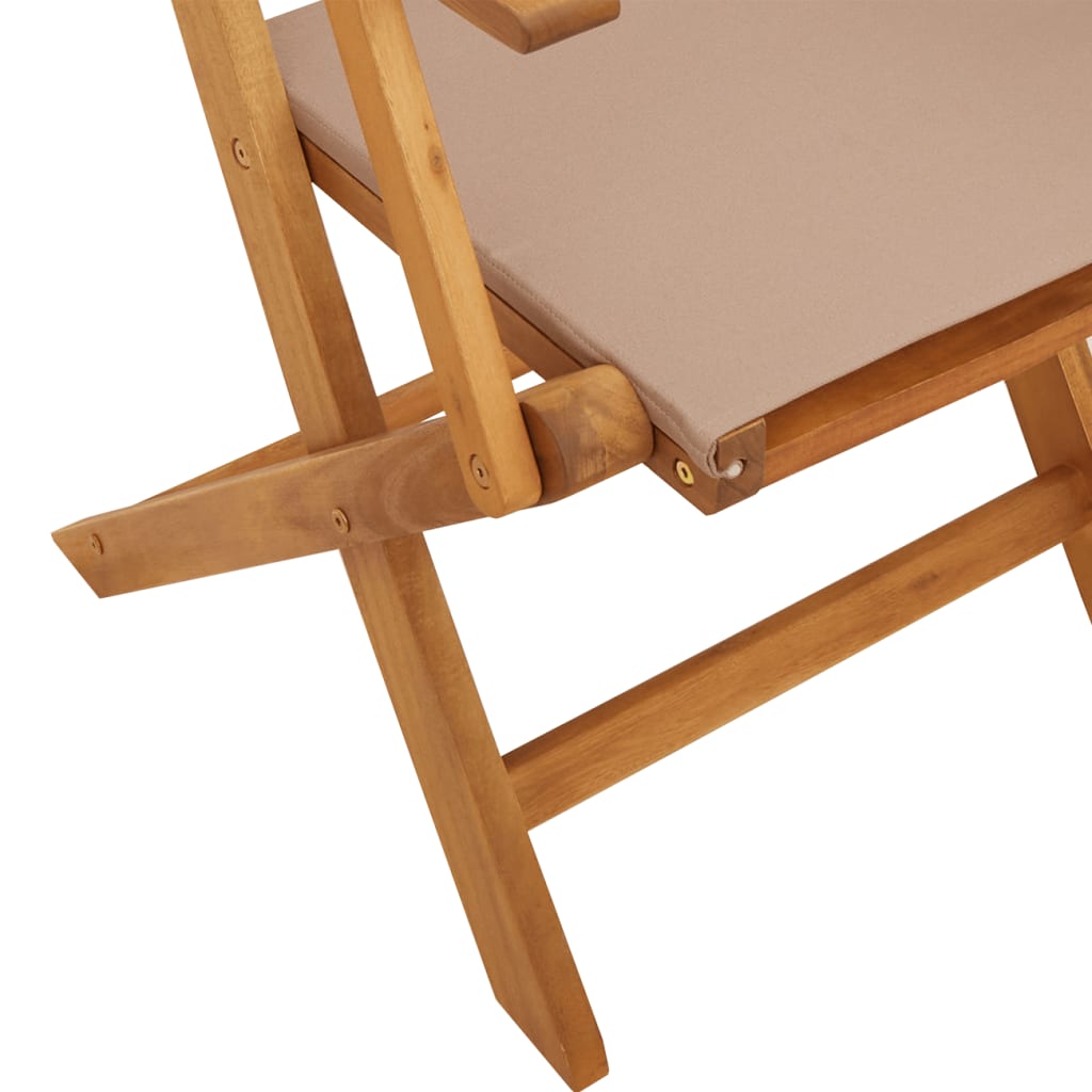 Tuinstoelen 4 st inklapbaar stof en massief hout taupe is nu te koop bij PeponiXL, paradijselijk wonen!