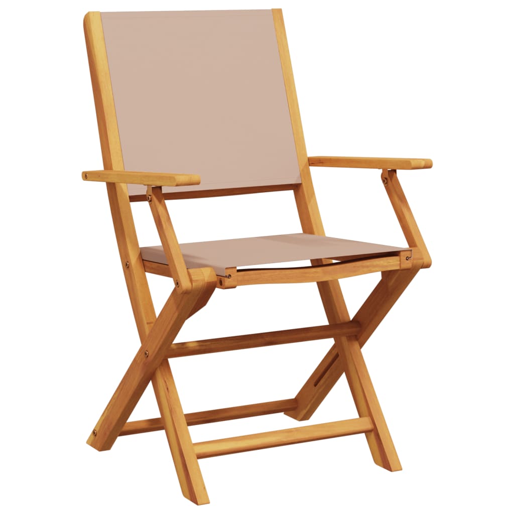 Tuinstoelen 6 st inklapbaar stof en massief hout taupe is nu te koop bij PeponiXL, paradijselijk wonen!