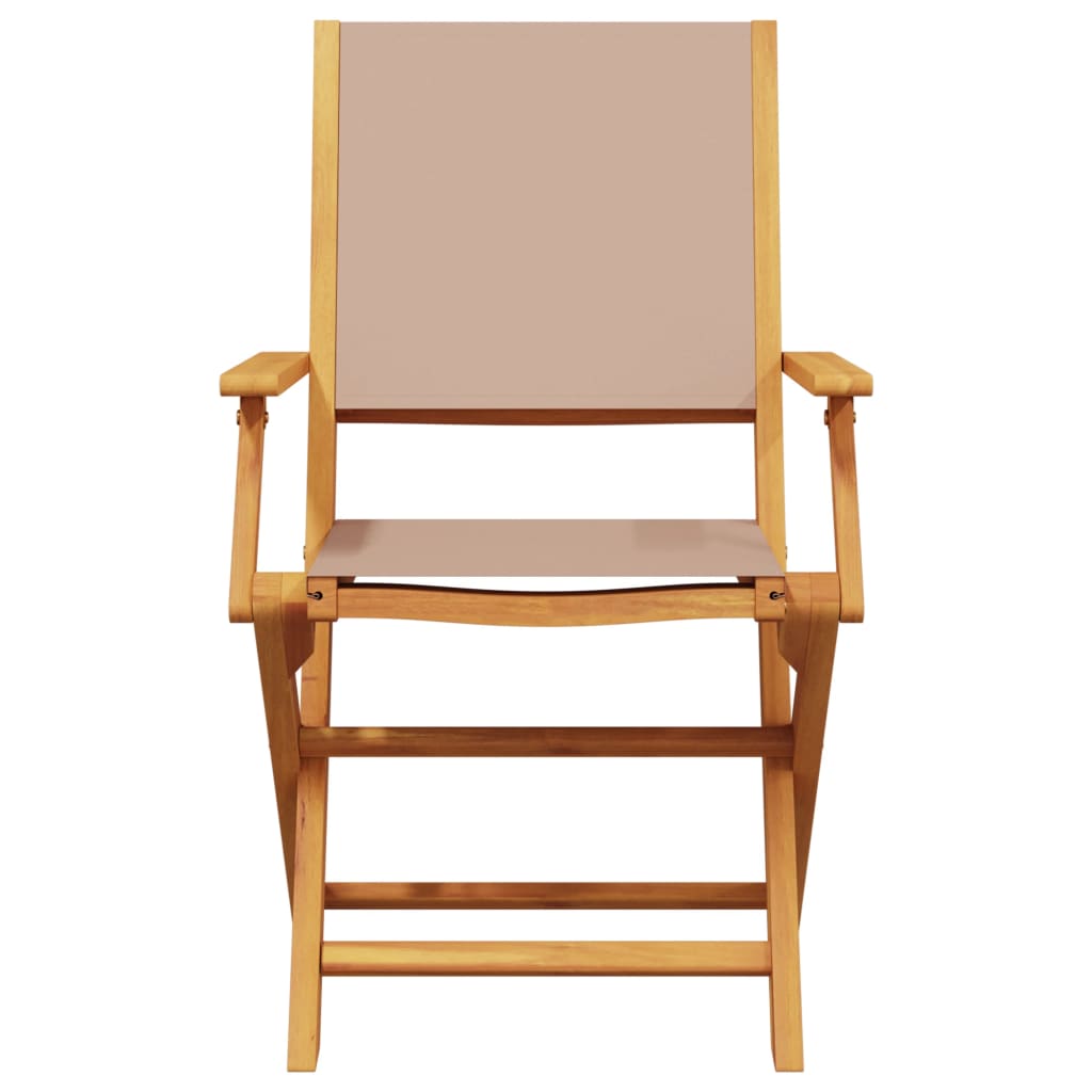 Tuinstoelen 6 st inklapbaar stof en massief hout taupe is nu te koop bij PeponiXL, paradijselijk wonen!