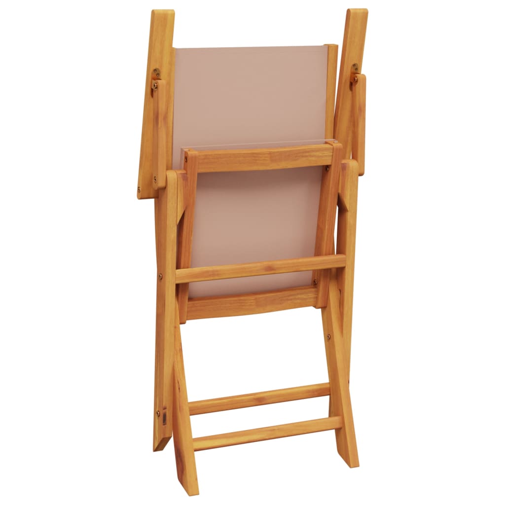 Tuinstoelen 6 st inklapbaar stof en massief hout taupe is nu te koop bij PeponiXL, paradijselijk wonen!