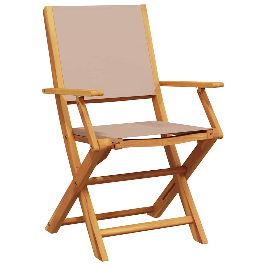 Tuinstoelen 8 st inklapbaar stof en massief hout taupe is nu te koop bij PeponiXL, paradijselijk wonen!