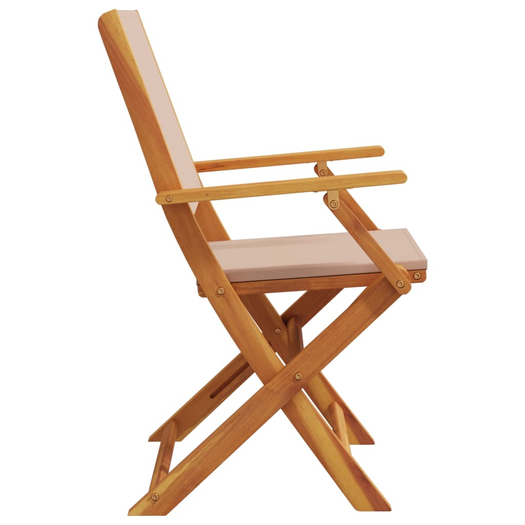 Tuinstoelen 8 st inklapbaar stof en massief hout taupe is nu te koop bij PeponiXL, paradijselijk wonen!