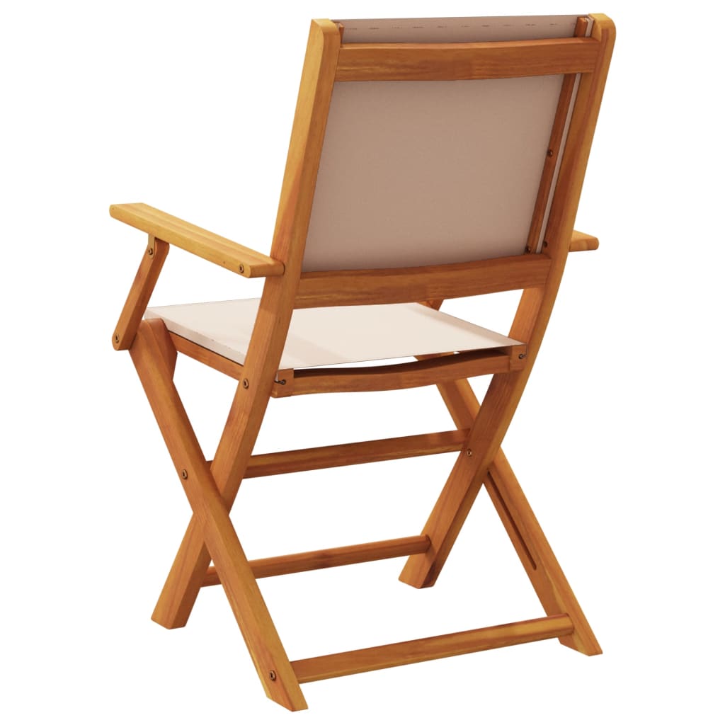 Tuinstoelen 8 st inklapbaar stof en massief hout taupe is nu te koop bij PeponiXL, paradijselijk wonen!
