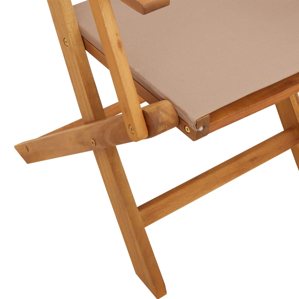 Tuinstoelen 8 st inklapbaar stof en massief hout taupe is nu te koop bij PeponiXL, paradijselijk wonen!