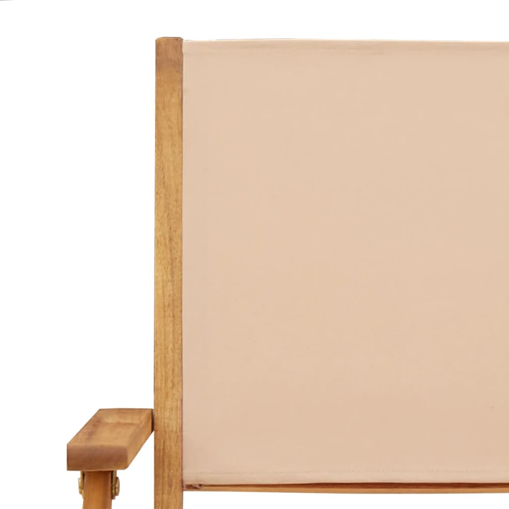 Tuinstoelen 4 st inklapbaar stof en massief hout beige is nu te koop bij PeponiXL, paradijselijk wonen!