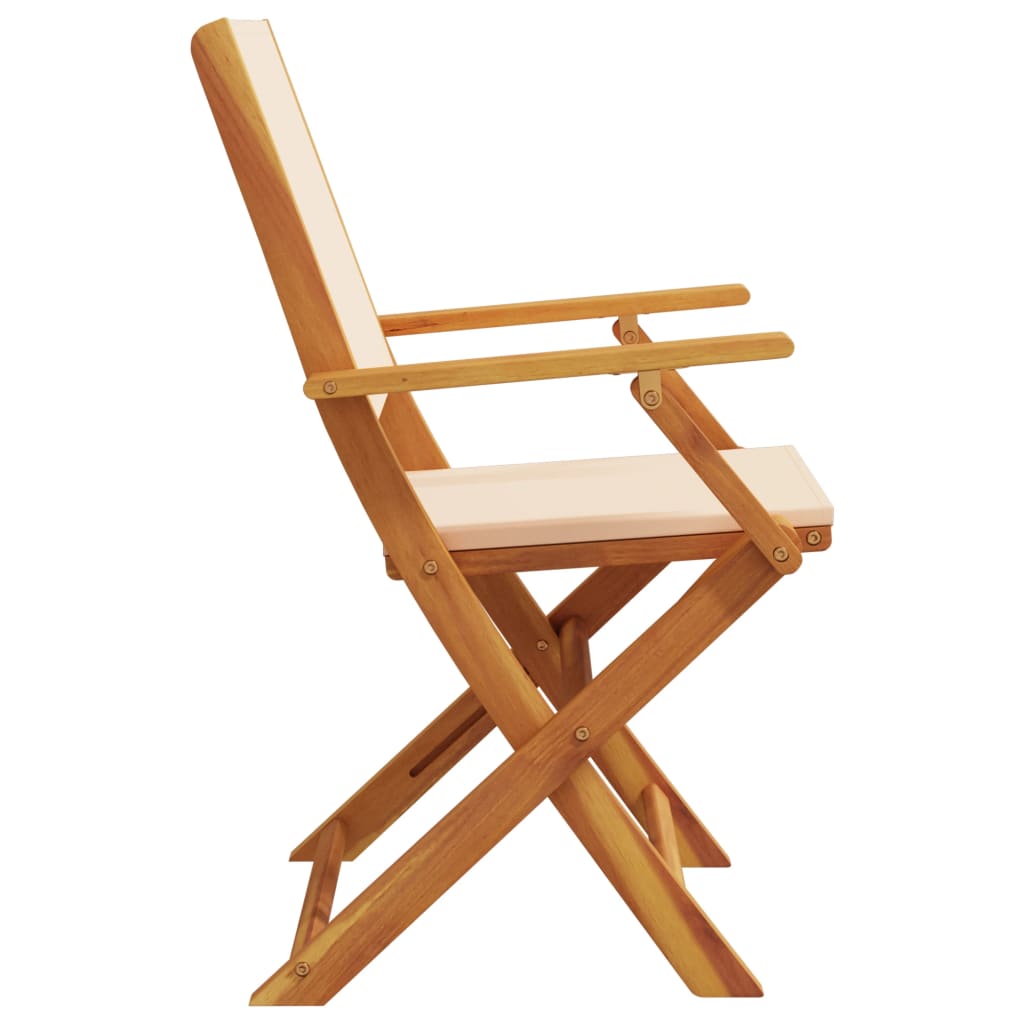 Tuinstoelen 6 st inklapbaar stof en massief hout beige is nu te koop bij PeponiXL, paradijselijk wonen!