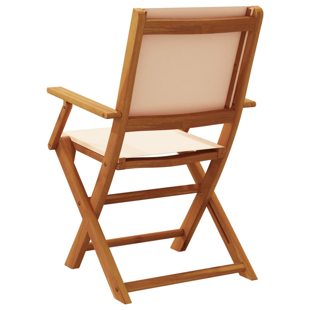Tuinstoelen 8 st inklapbaar stof en massief hout beige is nu te koop bij PeponiXL, paradijselijk wonen!