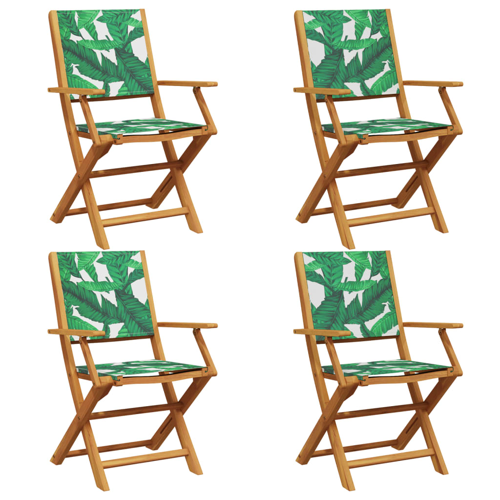 Tuinstoelen 4 st inklapbaar stof en massief hout groen is nu te koop bij PeponiXL, paradijselijk wonen!