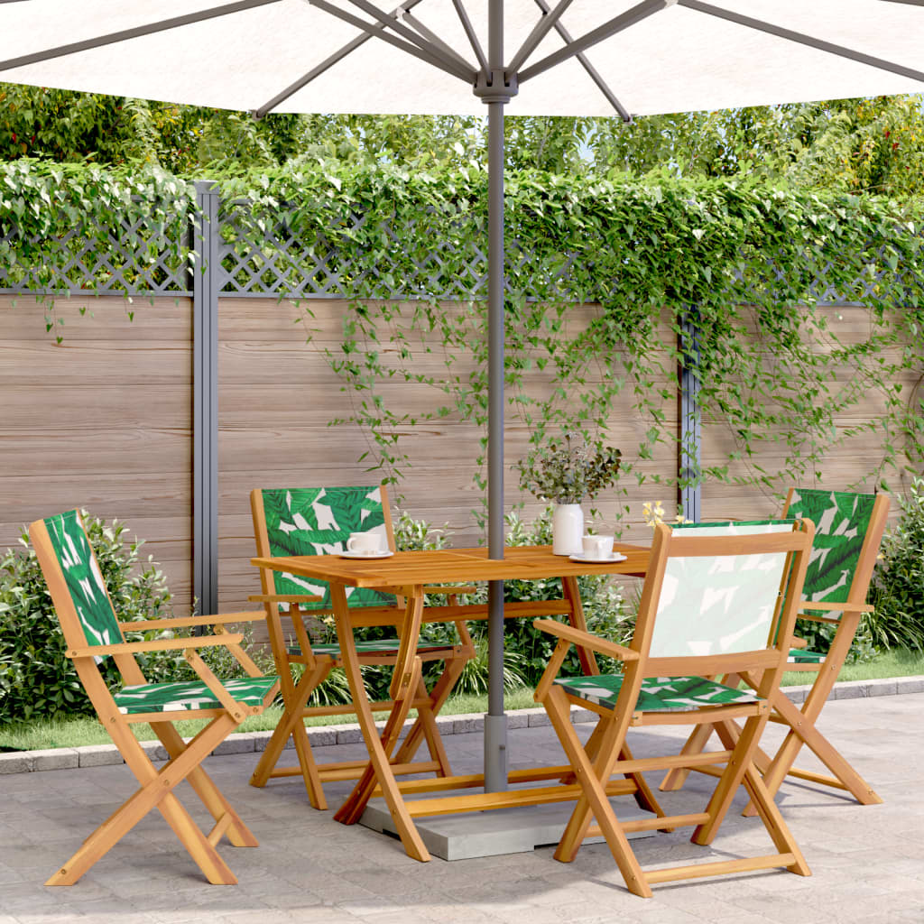 Tuinstoelen 4 st inklapbaar stof en massief hout groen is nu te koop bij PeponiXL, paradijselijk wonen!