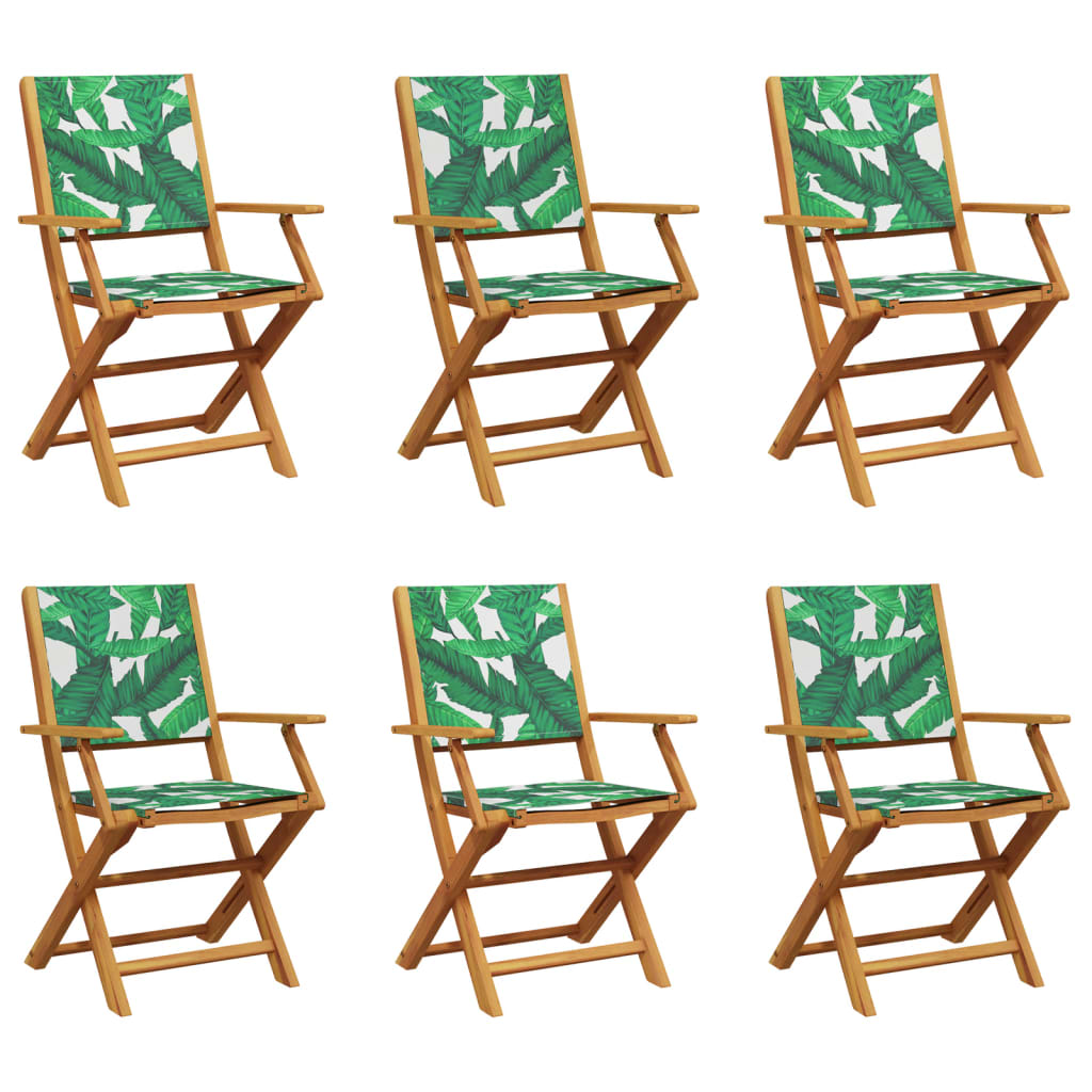 Tuinstoelen 6 st inklapbaar stof en massief hout groen is nu te koop bij PeponiXL, paradijselijk wonen!