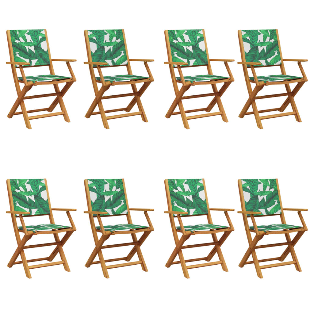 Tuinstoelen 8 st inklapbaar stof en massief hout groen is nu te koop bij PeponiXL, paradijselijk wonen!