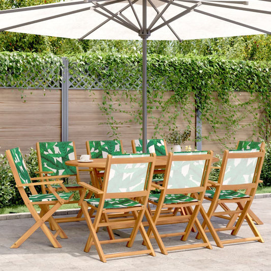 Tuinstoelen 8 st inklapbaar stof en massief hout groen is nu te koop bij PeponiXL, paradijselijk wonen!