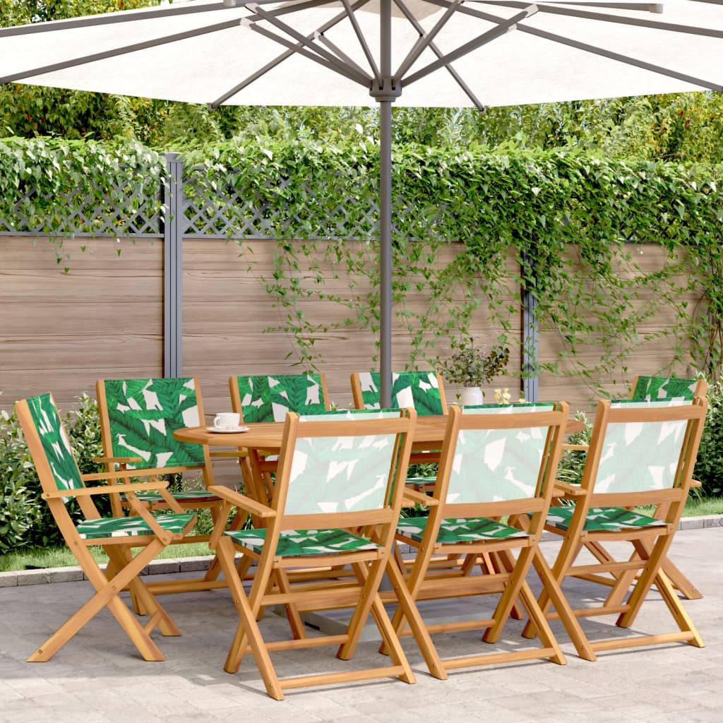 Tuinstoelen 8 st inklapbaar stof en massief hout groen is nu te koop bij PeponiXL, paradijselijk wonen!