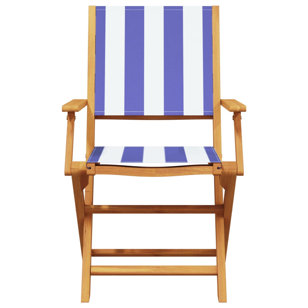Tuinstoelen 4 st inklapbaar stof en massief hout blauw en wit is nu te koop bij PeponiXL, paradijselijk wonen!
