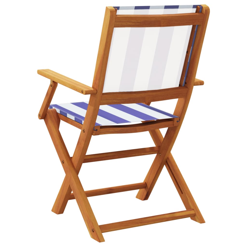 Tuinstoelen 4 st inklapbaar stof en massief hout blauw en wit is nu te koop bij PeponiXL, paradijselijk wonen!