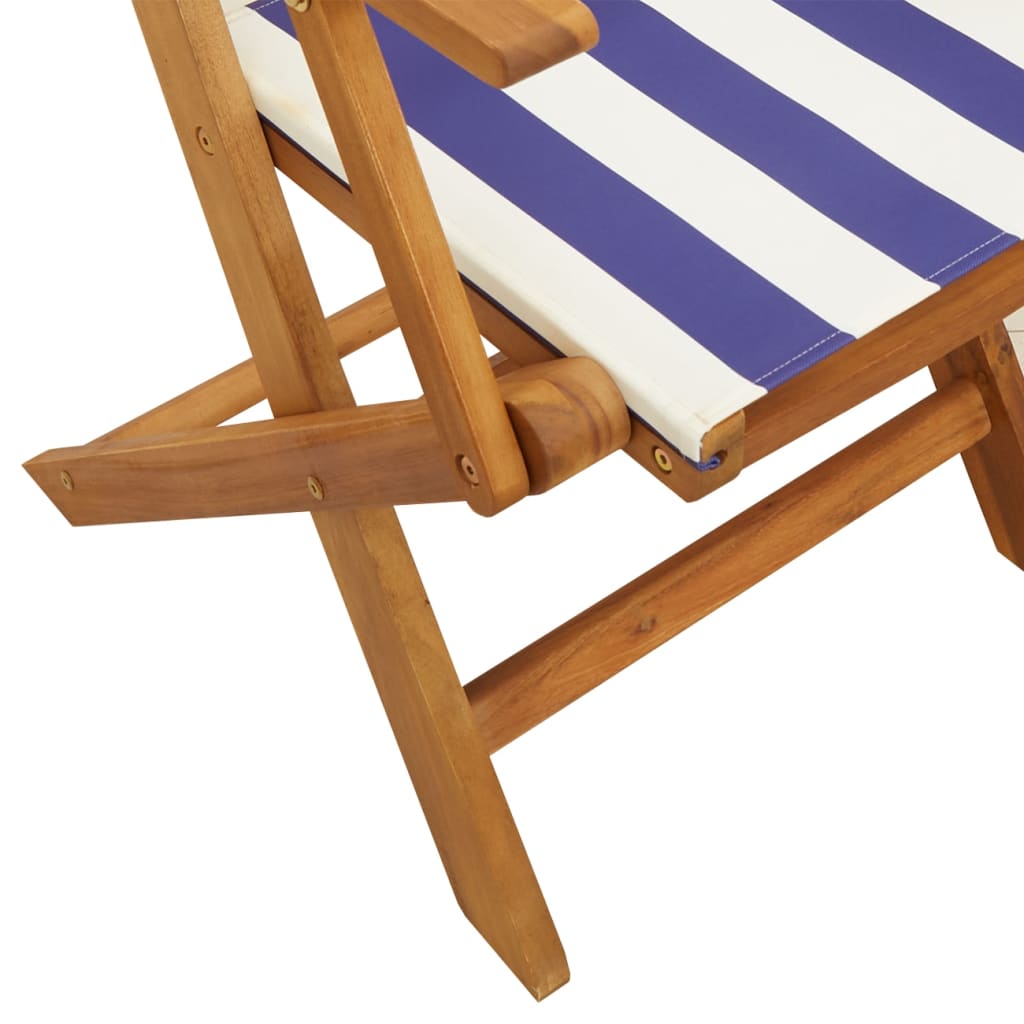 Tuinstoelen 6 st inklapbaar stof en massief hout blauw en wit is nu te koop bij PeponiXL, paradijselijk wonen!