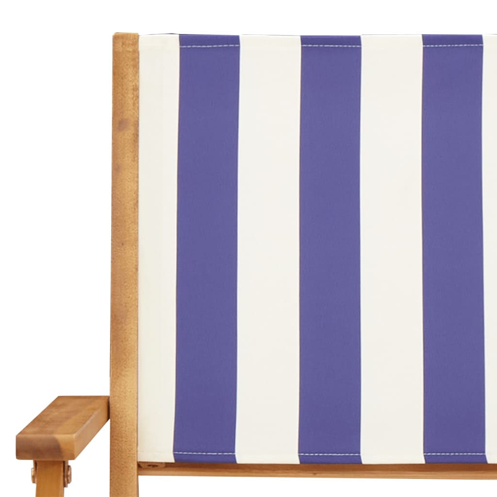 Tuinstoelen 6 st inklapbaar stof en massief hout blauw en wit is nu te koop bij PeponiXL, paradijselijk wonen!