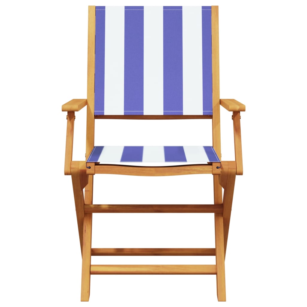 Tuinstoelen 8 st inklapbaar stof en massief hout blauw en wit is nu te koop bij PeponiXL, paradijselijk wonen!