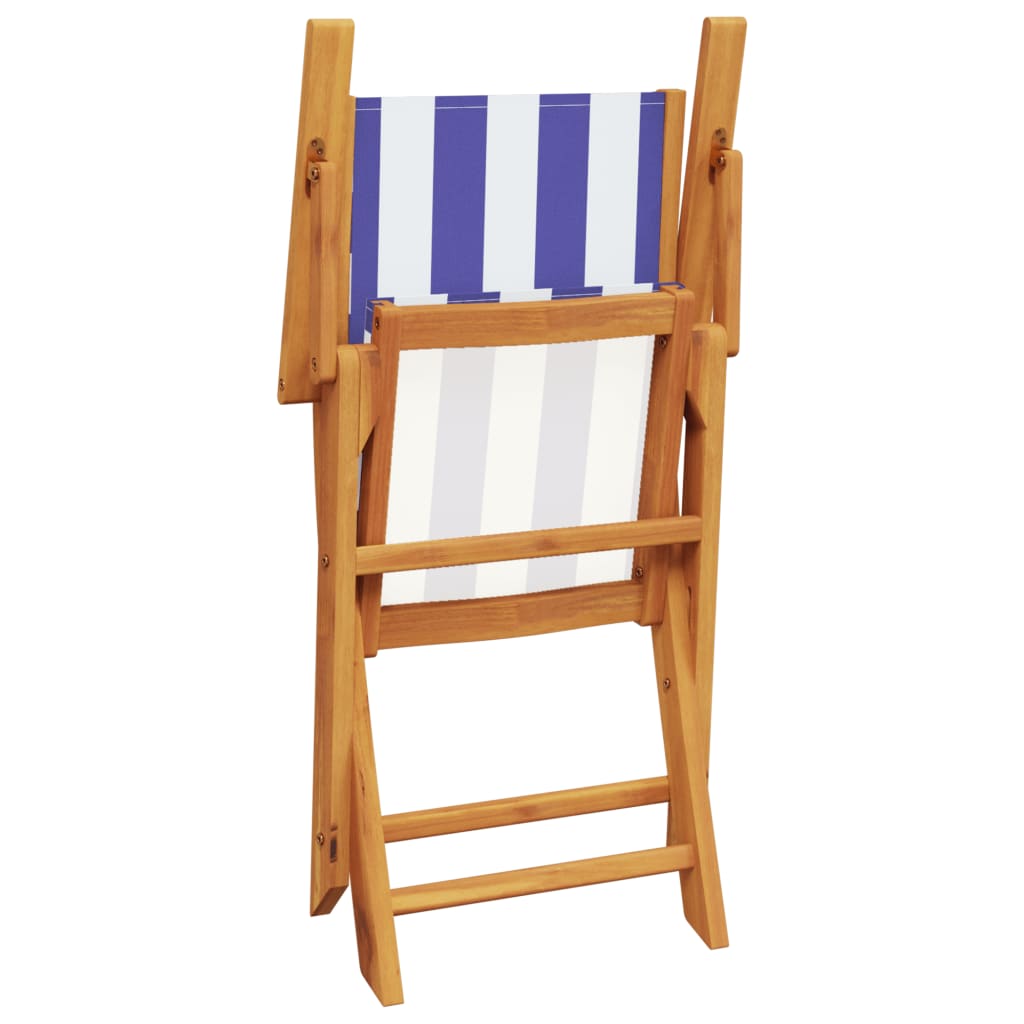 Tuinstoelen 8 st inklapbaar stof en massief hout blauw en wit is nu te koop bij PeponiXL, paradijselijk wonen!