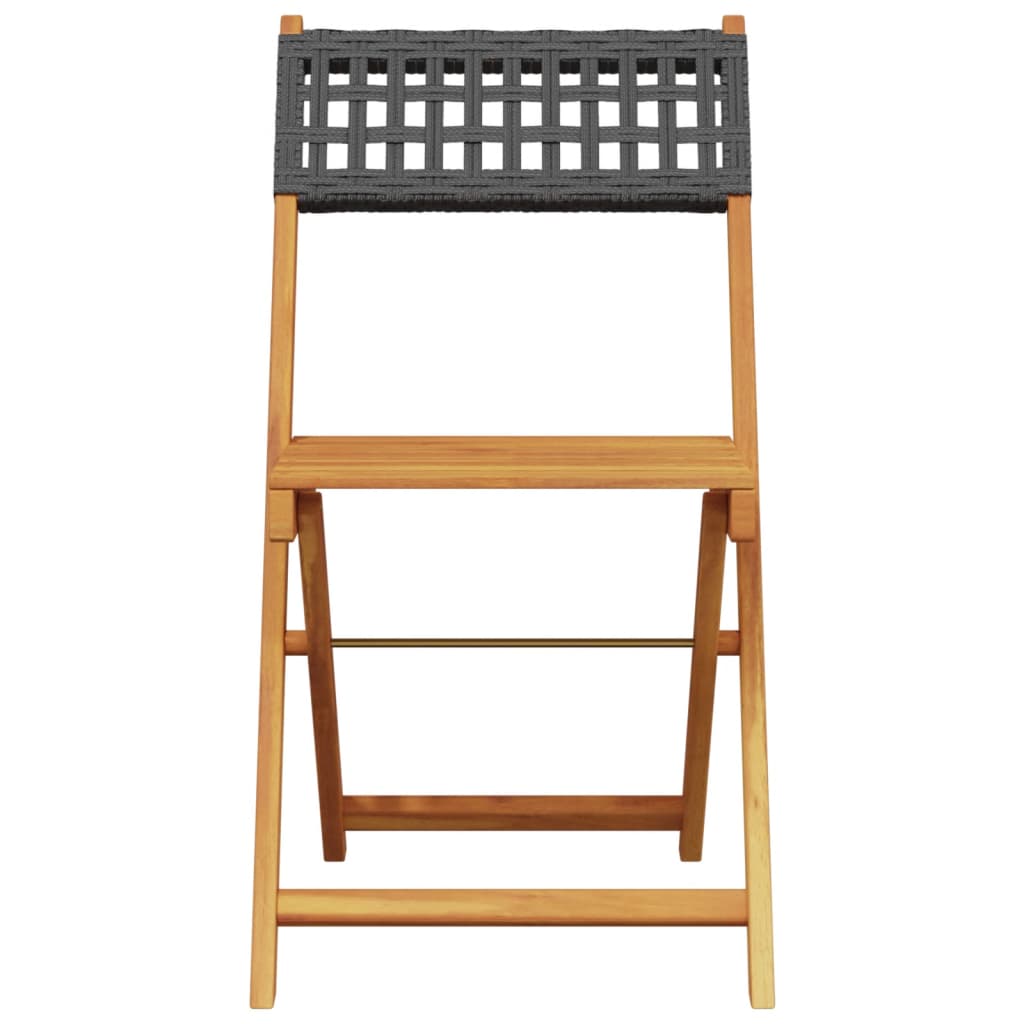 Tuinstoelen 4 st inklapbaar poly rattan en massief hout zwart is nu te koop bij PeponiXL, paradijselijk wonen!