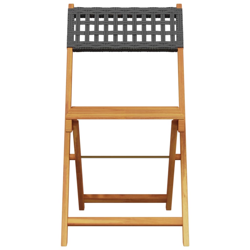 Tuinstoelen 6 st inklapbaar poly rattan en massief hout zwart is nu te koop bij PeponiXL, paradijselijk wonen!