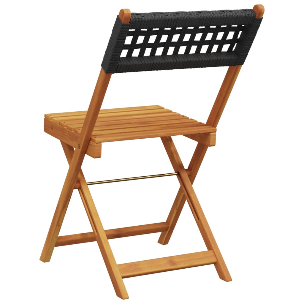 Tuinstoelen 6 st inklapbaar poly rattan en massief hout zwart is nu te koop bij PeponiXL, paradijselijk wonen!
