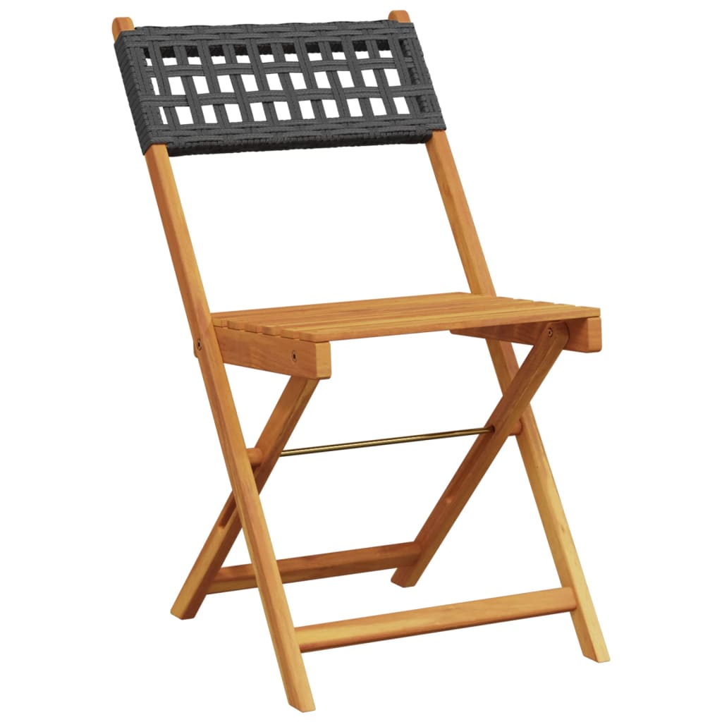 Tuinstoelen 8 st inklapbaar poly rattan en massief hout zwart is nu te koop bij PeponiXL, paradijselijk wonen!
