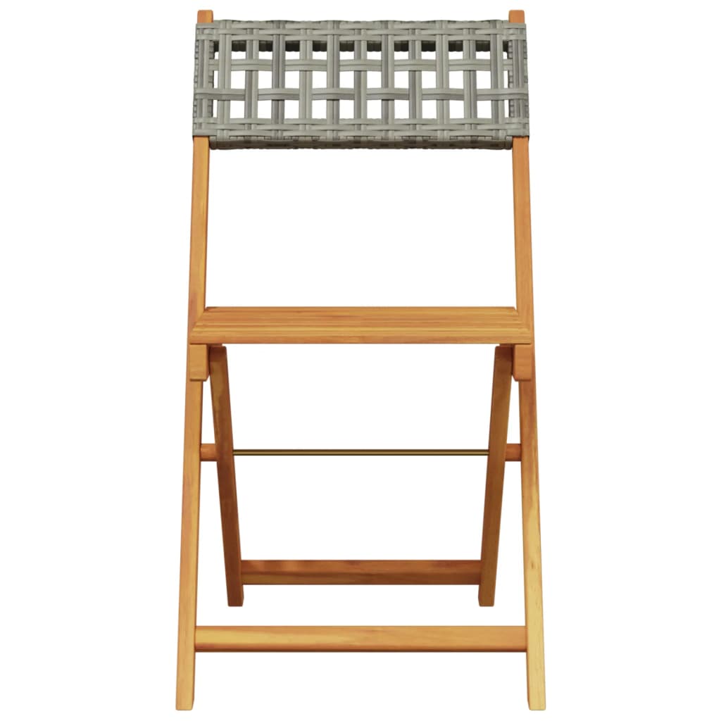 Tuinstoelen 6 st inklapbaar poly rattan en massief hout grijs is nu te koop bij PeponiXL, paradijselijk wonen!