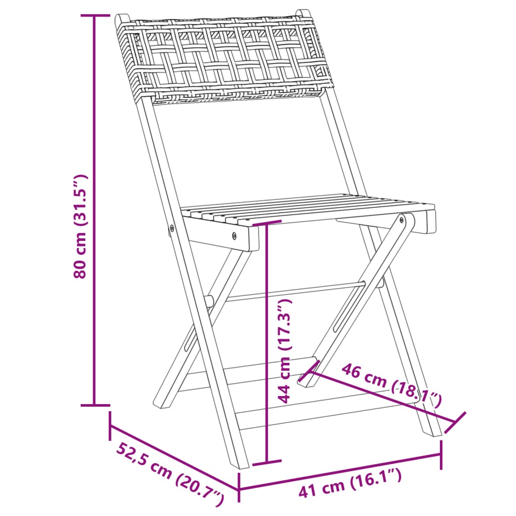 Tuinstoelen 6 st inklapbaar poly rattan en massief hout grijs is nu te koop bij PeponiXL, paradijselijk wonen!