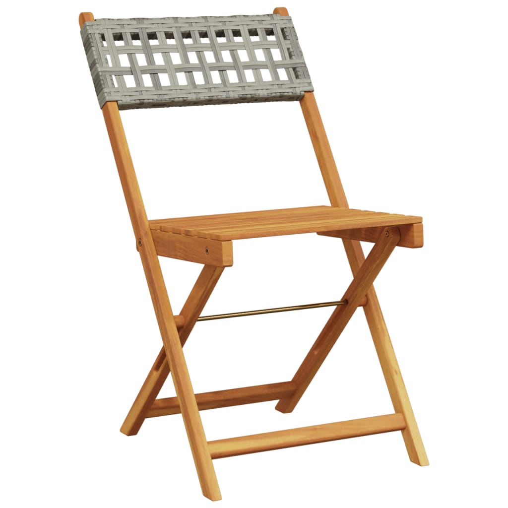 Tuinstoelen 8 st inklapbaar poly rattan en massief hout grijs is nu te koop bij PeponiXL, paradijselijk wonen!