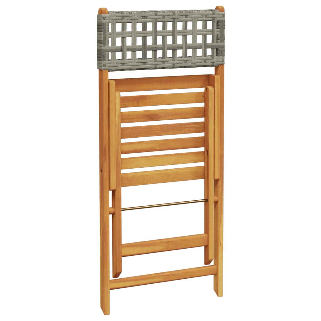 Tuinstoelen 8 st inklapbaar poly rattan en massief hout grijs is nu te koop bij PeponiXL, paradijselijk wonen!