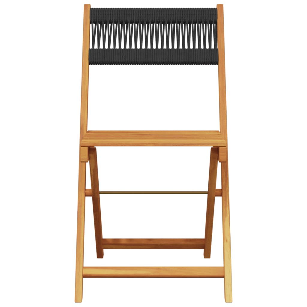 Tuinstoelen 6 st inklapbaar massief acaciahout zwart is nu te koop bij PeponiXL, paradijselijk wonen!