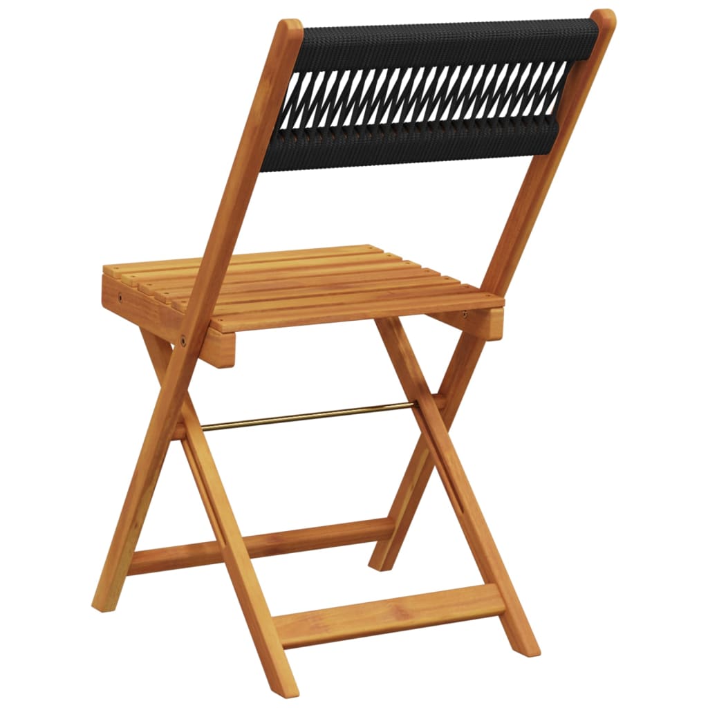 Tuinstoelen 6 st inklapbaar massief acaciahout zwart is nu te koop bij PeponiXL, paradijselijk wonen!