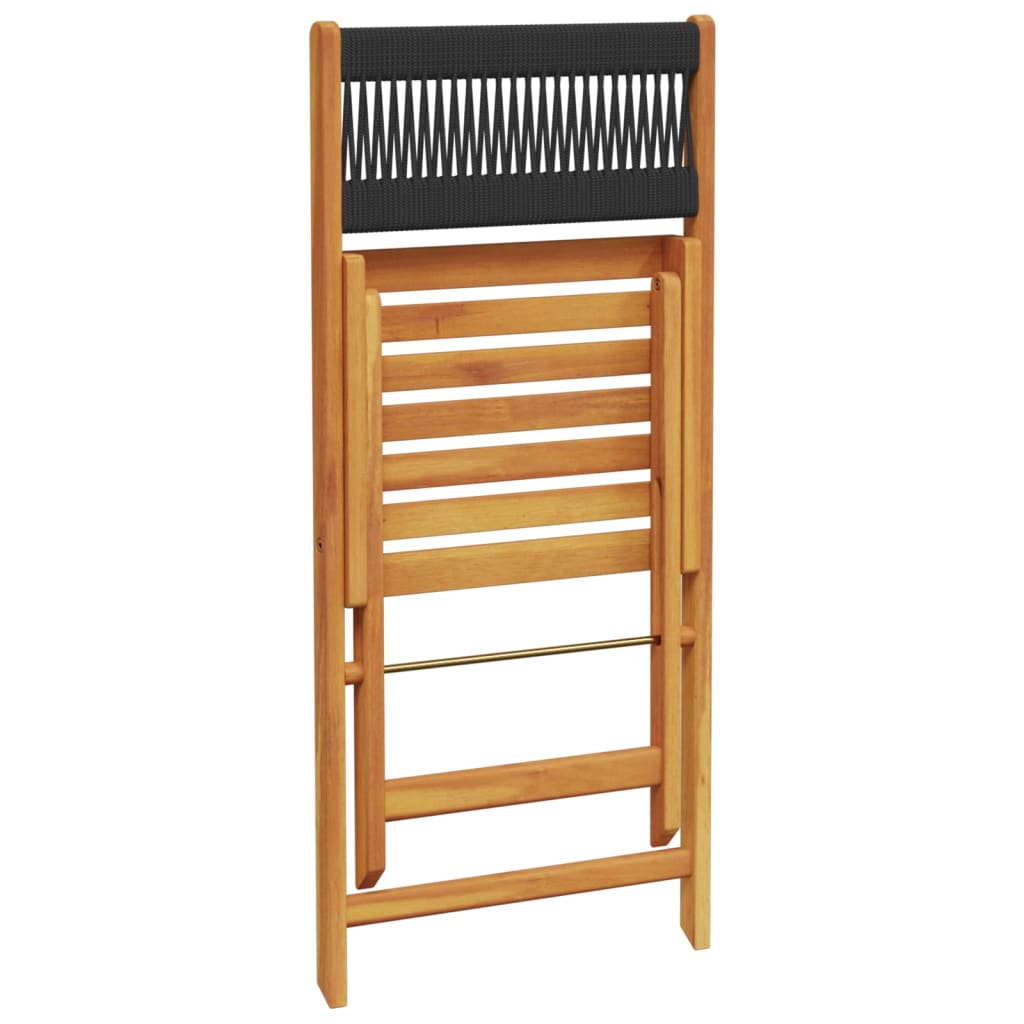 Tuinstoelen 6 st inklapbaar massief acaciahout zwart is nu te koop bij PeponiXL, paradijselijk wonen!