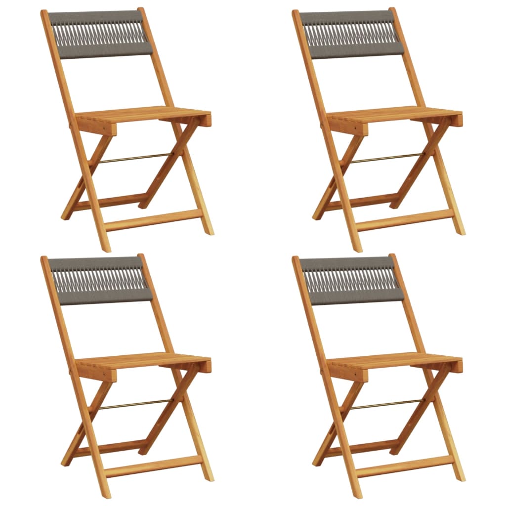 Tuinstoelen 4 st inklapbaar massief acaciahout grijs is nu te koop bij PeponiXL, paradijselijk wonen!