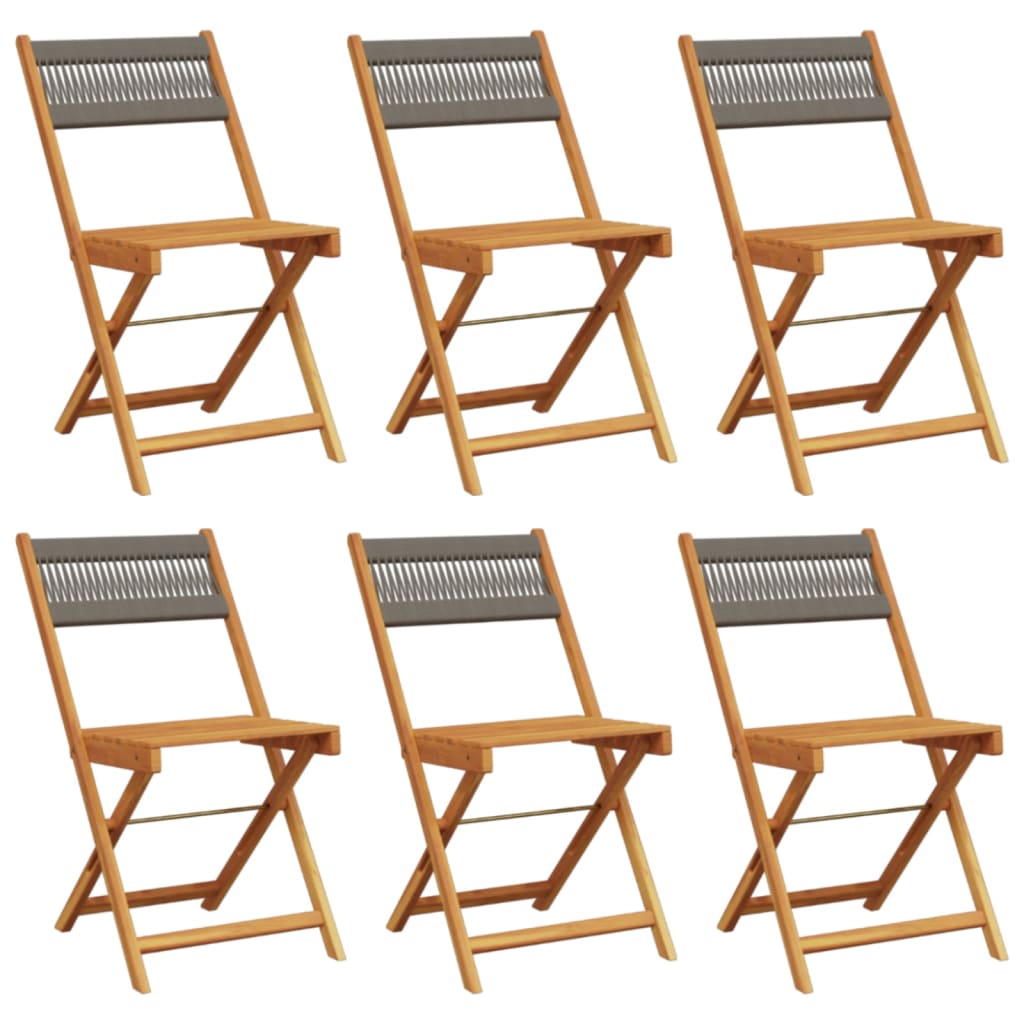 Tuinstoelen 6 st inklapbaar massief acaciahout grijs is nu te koop bij PeponiXL, paradijselijk wonen!