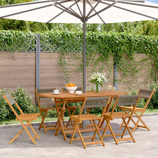 Tuinstoelen 6 st inklapbaar massief acaciahout grijs is nu te koop bij PeponiXL, paradijselijk wonen!