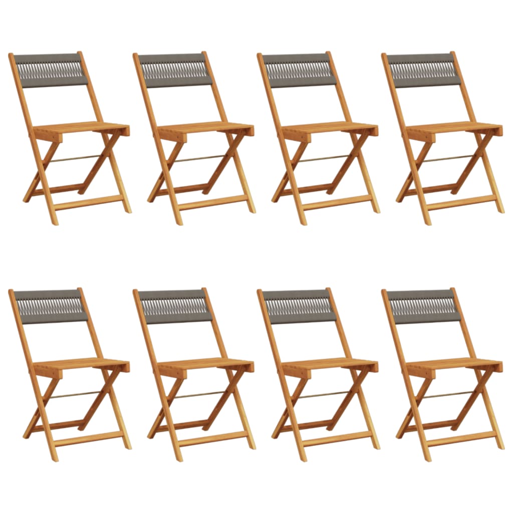 Tuinstoelen 8 st inklapbaar massief acaciahout grijs is nu te koop bij PeponiXL, paradijselijk wonen!