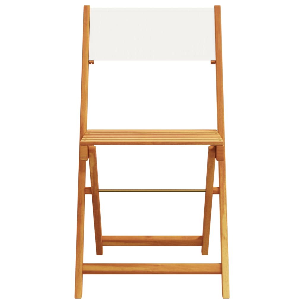 Tuinstoelen 4 st inklapbaar massief hout en stof crèmewit is nu te koop bij PeponiXL, paradijselijk wonen!