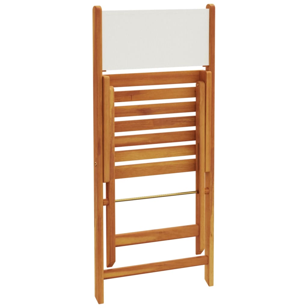 Tuinstoelen 4 st inklapbaar massief hout en stof crèmewit is nu te koop bij PeponiXL, paradijselijk wonen!
