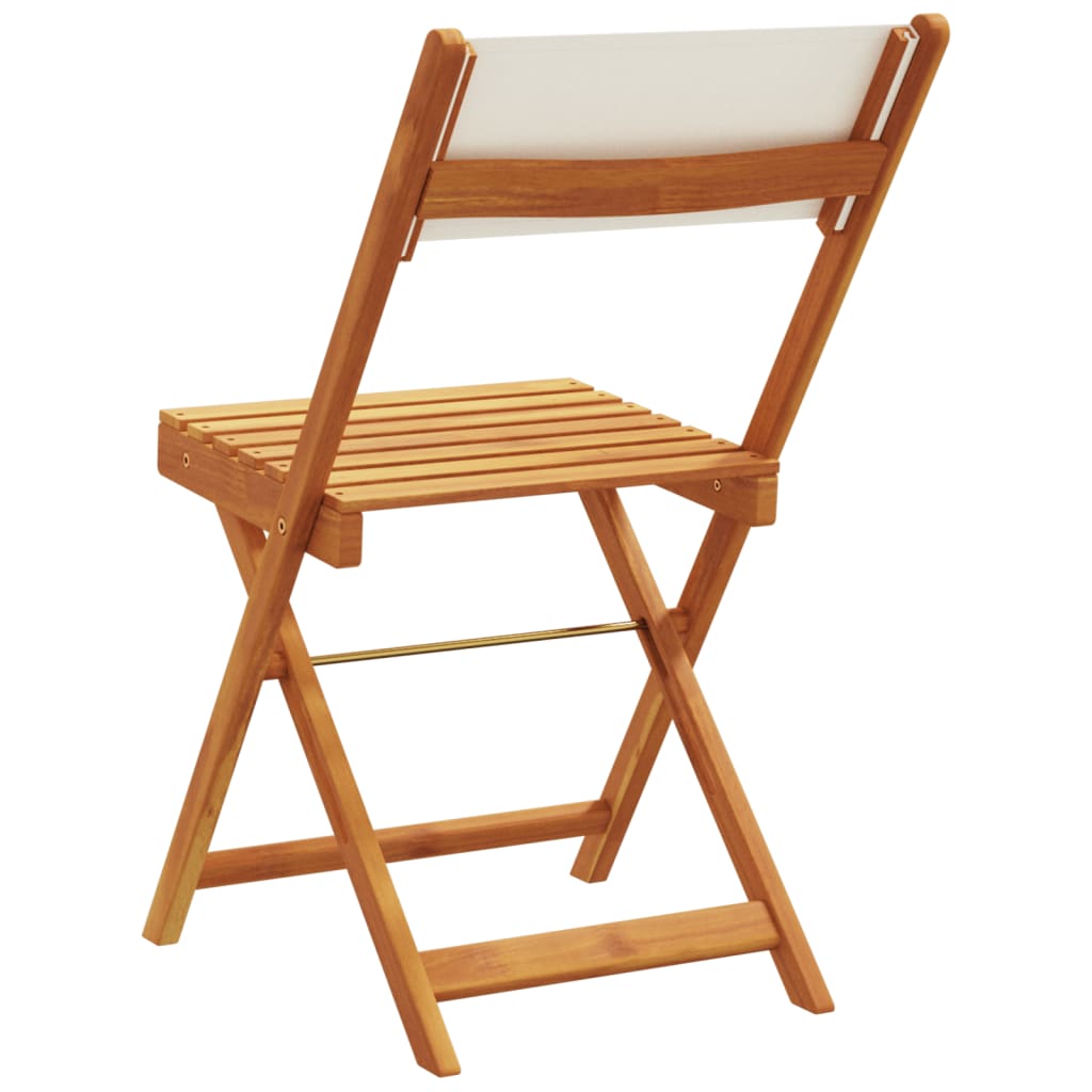 Tuinstoelen 8 st inklapbaar massief hout en stof crèmewit is nu te koop bij PeponiXL, paradijselijk wonen!