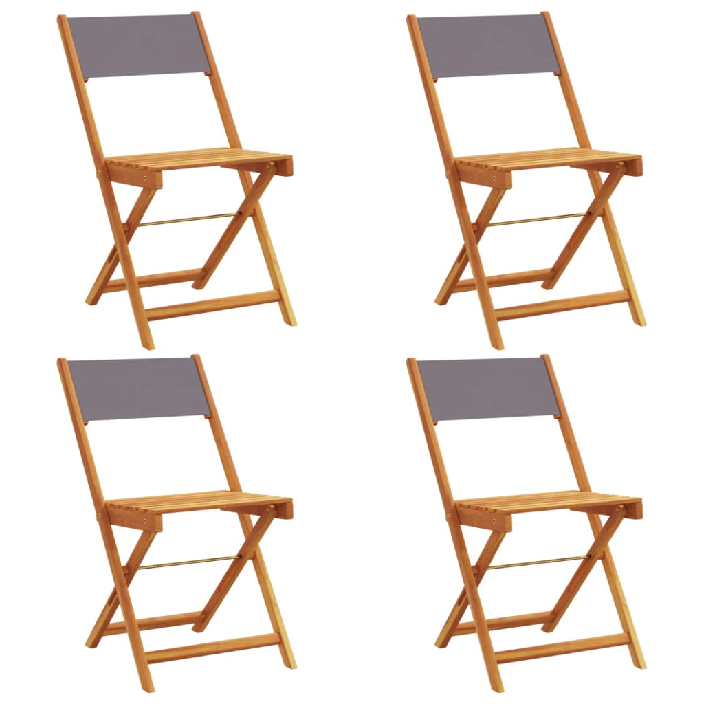 Tuinstoelen 4 st inklapbaar massief hout en stof antracietkleur is nu te koop bij PeponiXL, paradijselijk wonen!