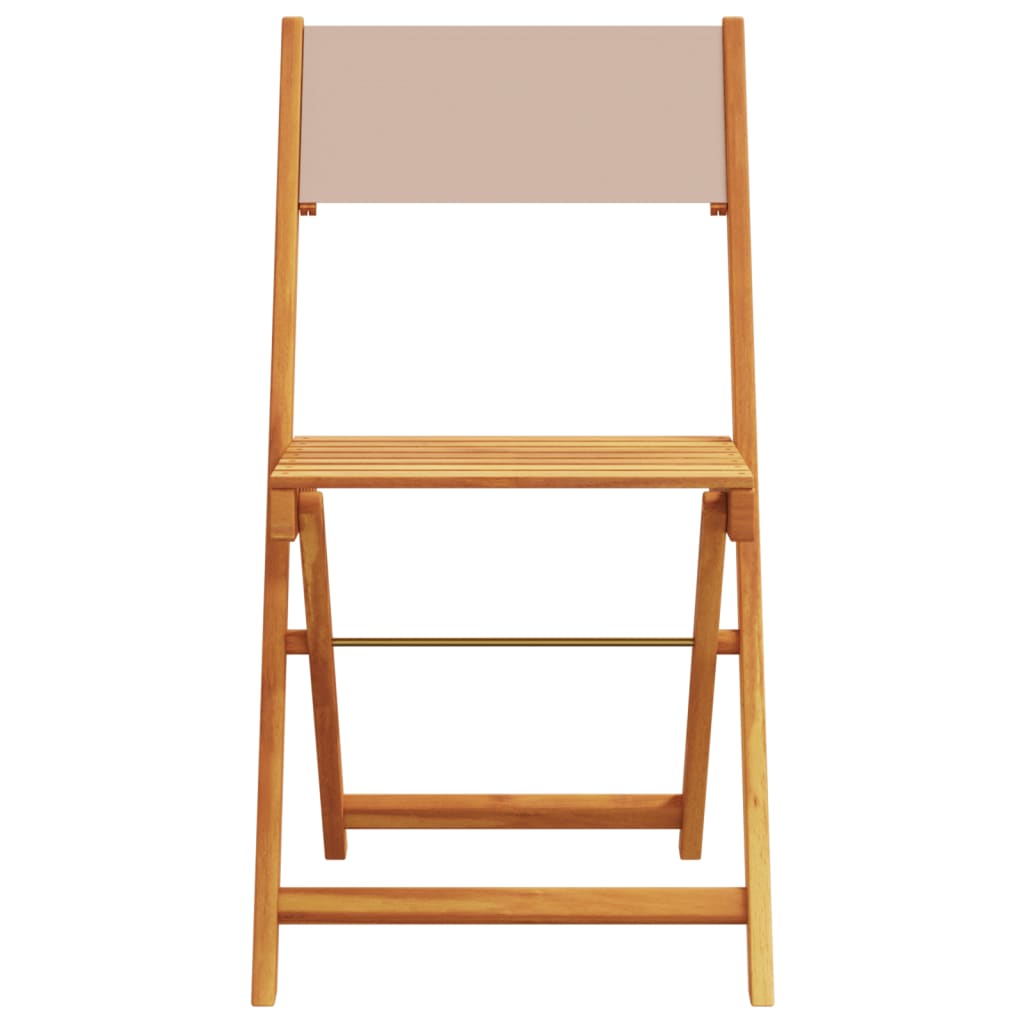 Tuinstoelen 4 st inklapbaar stof en massief hout taupe is nu te koop bij PeponiXL, paradijselijk wonen!