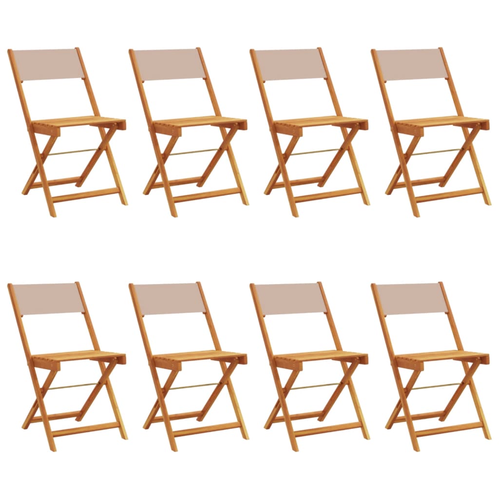 Tuinstoelen 8 st inklapbaar stof en massief hout taupe is nu te koop bij PeponiXL, paradijselijk wonen!