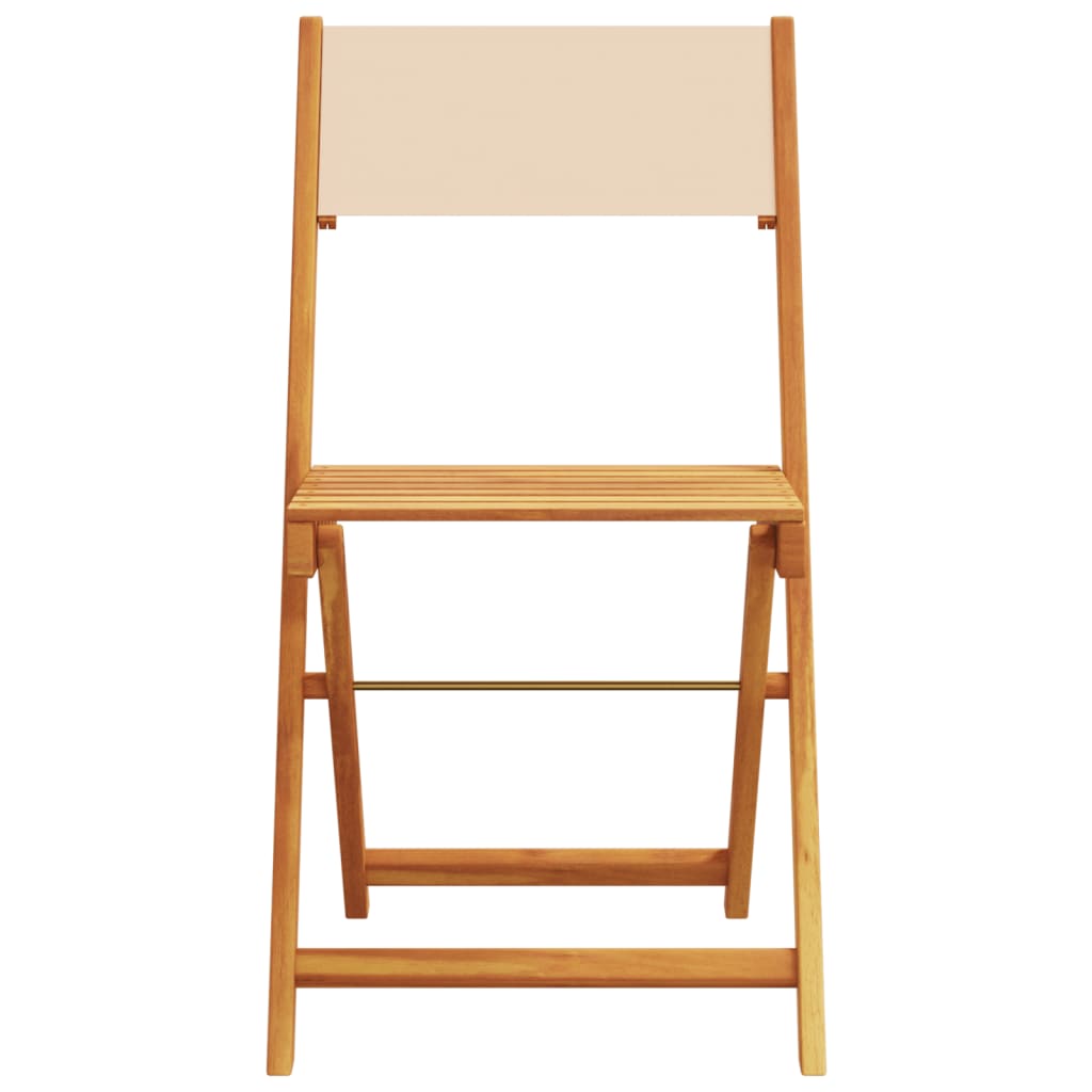 Tuinstoelen 4 st inklapbaar stof en massief hout beige is nu te koop bij PeponiXL, paradijselijk wonen!