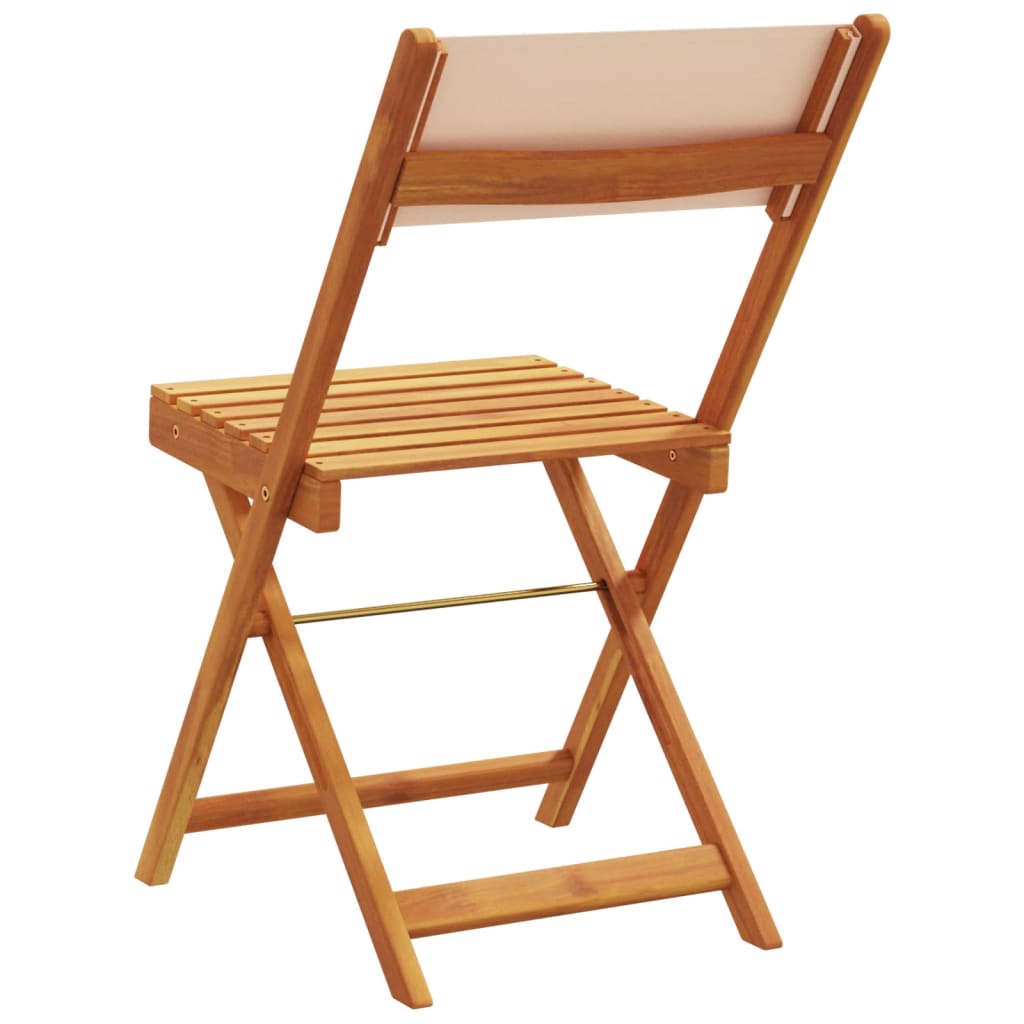 Tuinstoelen 4 st inklapbaar stof en massief hout beige is nu te koop bij PeponiXL, paradijselijk wonen!