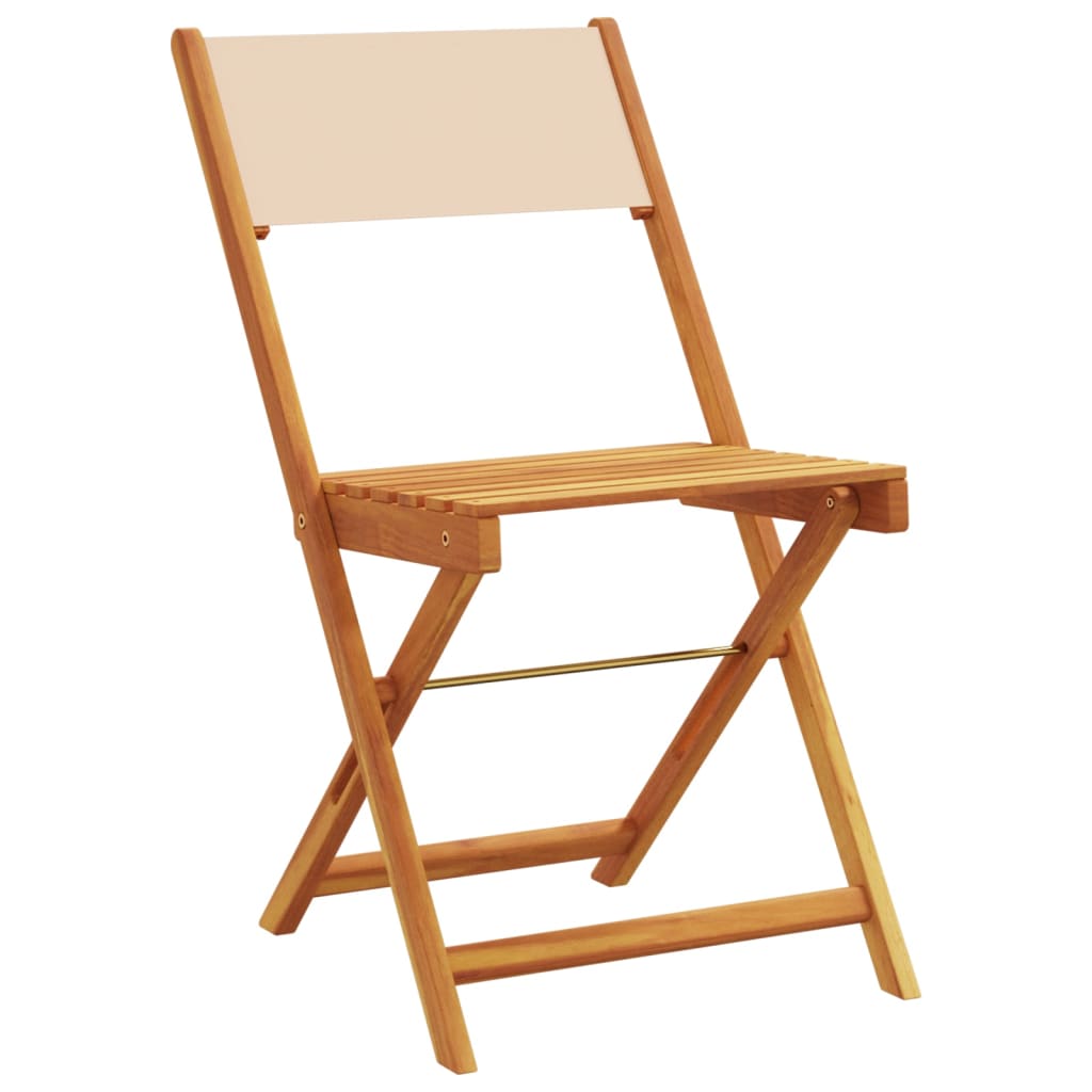 Tuinstoelen 8 st inklapbaar stof en massief hout beige is nu te koop bij PeponiXL, paradijselijk wonen!