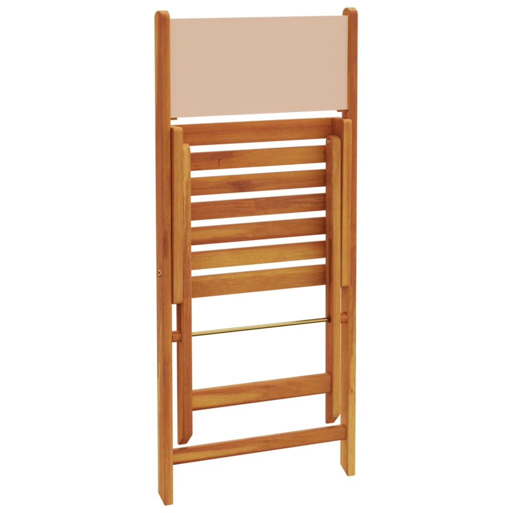 Tuinstoelen 8 st inklapbaar stof en massief hout beige is nu te koop bij PeponiXL, paradijselijk wonen!