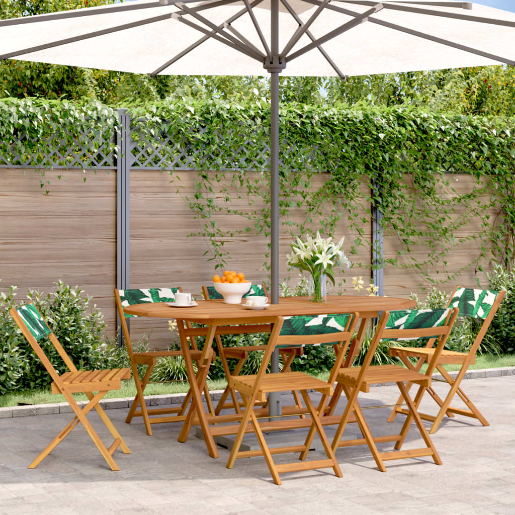 Tuinstoelen 6 st inklapbaar stof en massief hout groen is nu te koop bij PeponiXL, paradijselijk wonen!