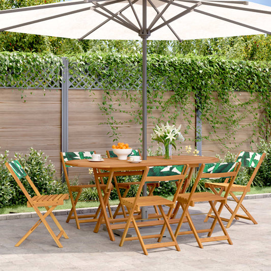Tuinstoelen 6 st inklapbaar stof en massief hout groen is nu te koop bij PeponiXL, paradijselijk wonen!